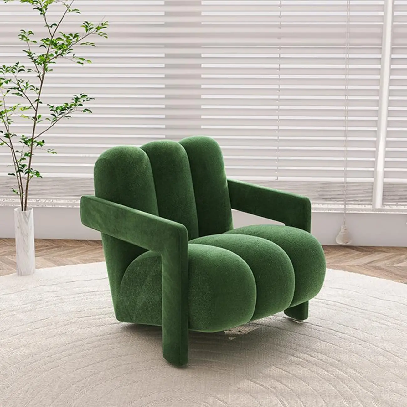 Elegant Flannel Accent Chair with Cushions for Living Room Image - 6 | homeyfad