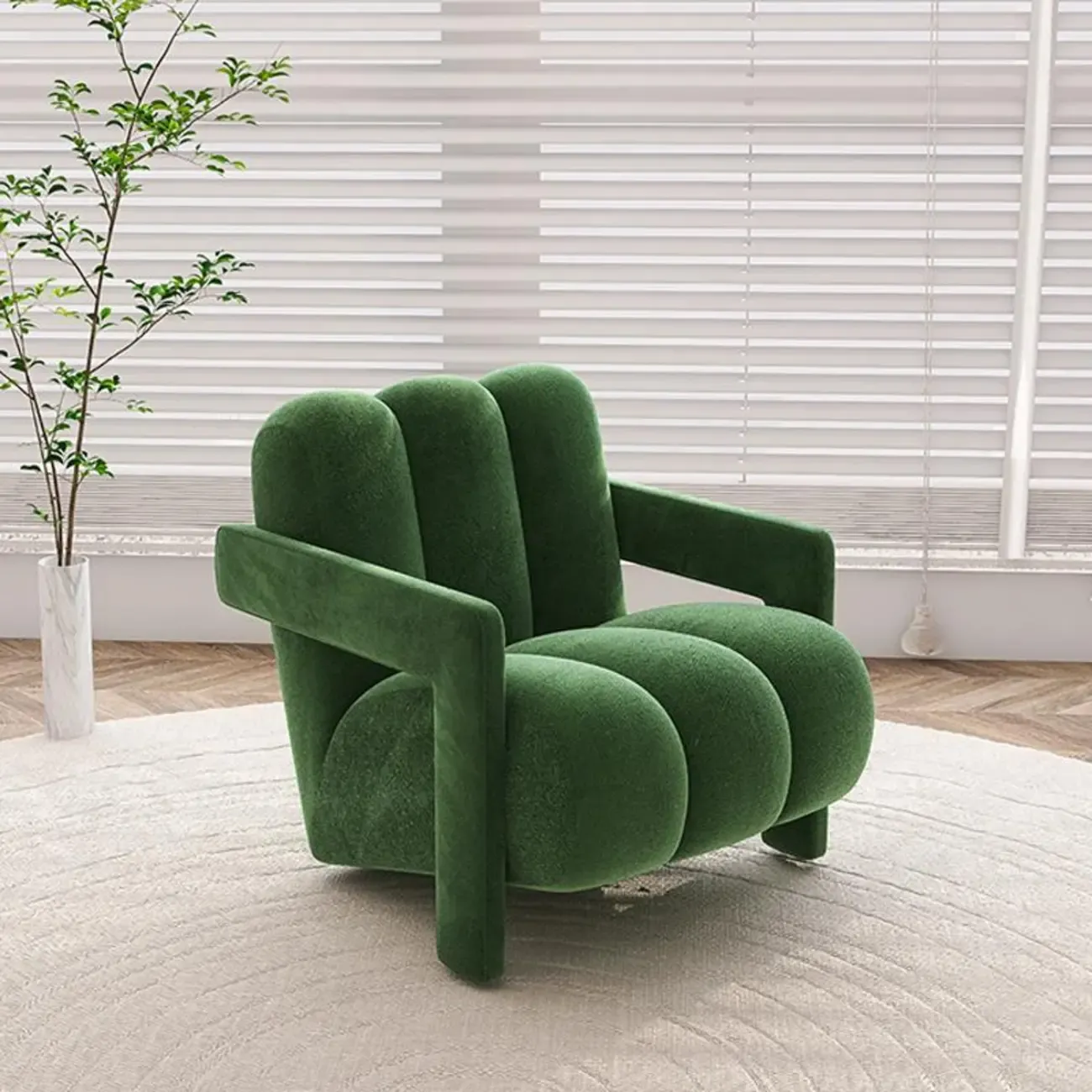 Elegant Flannel Accent Chair with Cushions for Living Room Image - 6