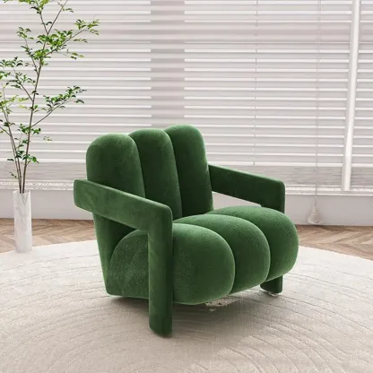 Elegant Flannel Accent Chair with Cushions for Living Room Image - 6