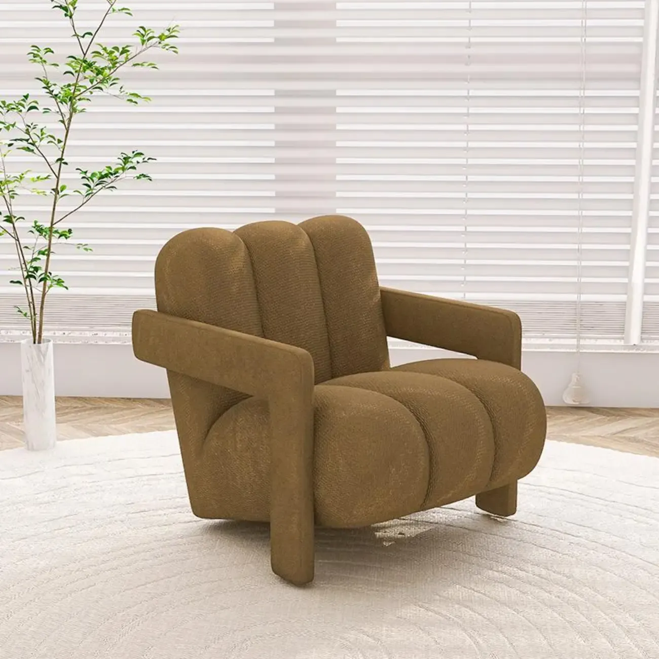 Elegant Flannel Accent Chair with Cushions for Living Room Image - 7