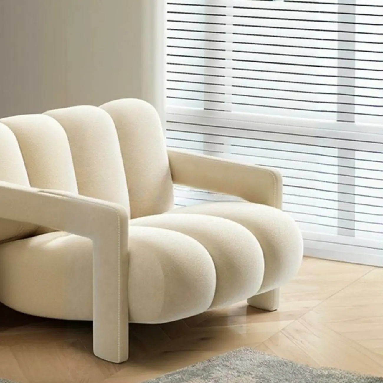 Elegant Flannel Accent Chair with Cushions for Living Room Image - 8 | homeyfad
