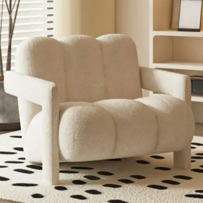 Elegant Flannel Accent Chair with Cushions for Living Room Image - 9