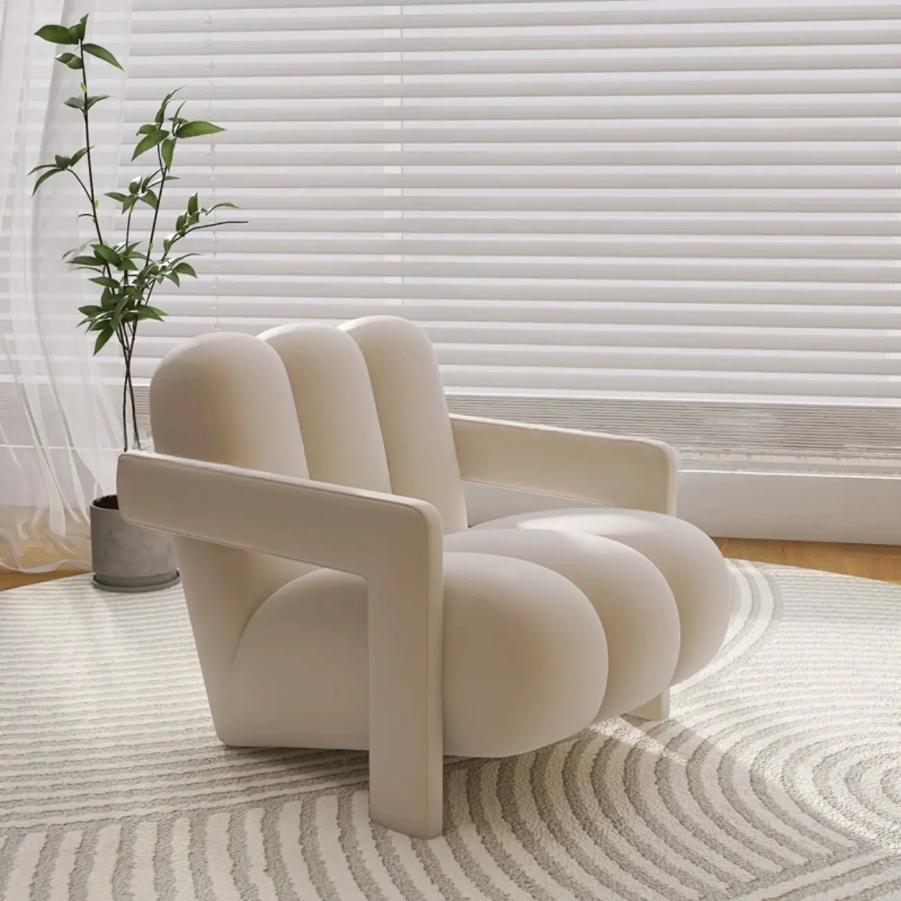 Elegant Flannel Accent Chair with Cushions for Living Room Image - 12 | homeyfad