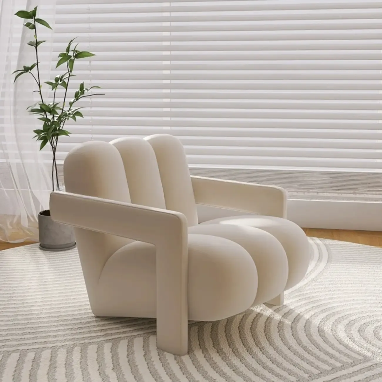Elegant Flannel Accent Chair with Cushions for Living Room Image - 12