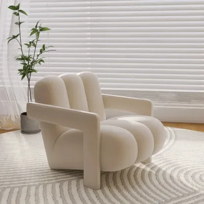 Elegant Flannel Accent Chair with Cushions for Living Room Image - 12
