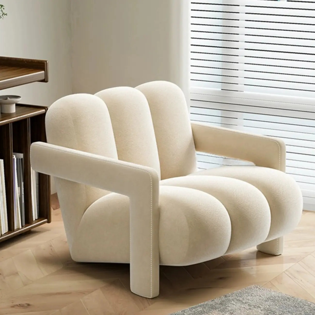 Elegant Flannel Accent Chair with Cushions for Living Room Image - 14 | homeyfad