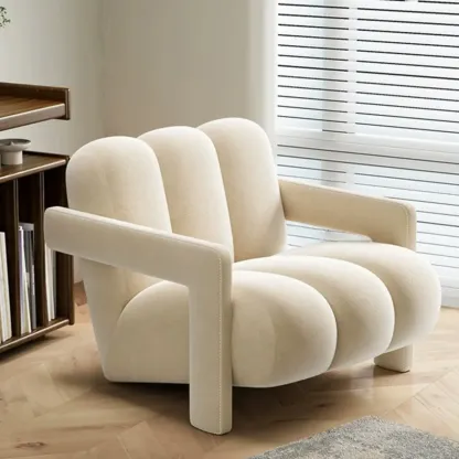 Elegant Flannel Accent Chair with Cushions for Living Room Image - 14