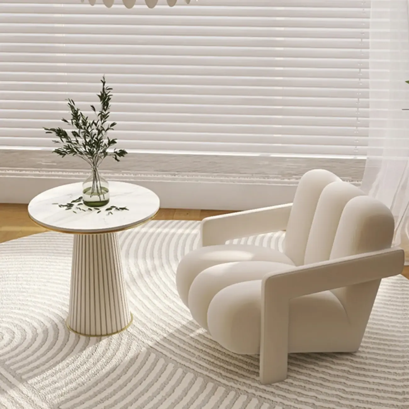 Elegant Flannel Accent Chair with Cushions for Living Room Image - 4