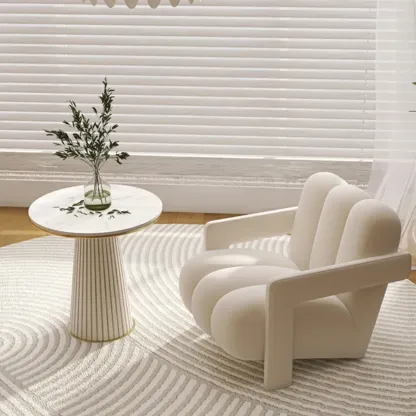 Elegant Flannel Accent Chair with Cushions for Living Room Image - 4