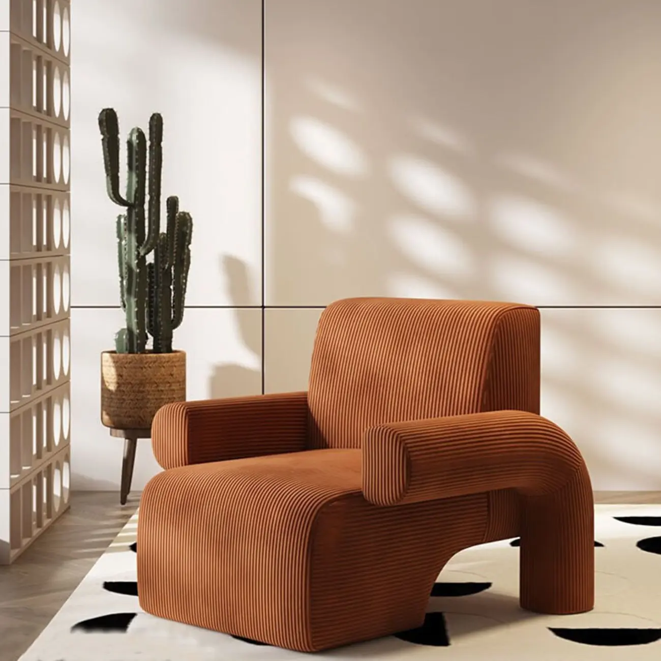 Traditional Fabric Accent Armchair with Cushion for Living Room Image - 1 | homeyfad