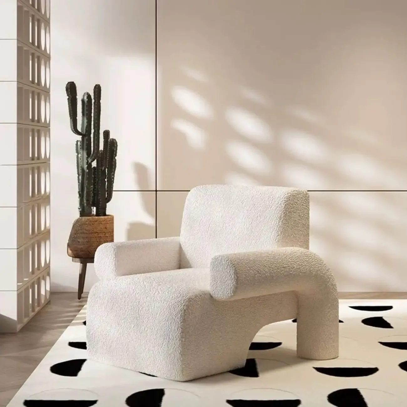 Traditional Fabric Accent Armchair with Cushion for Living Room Image - 3