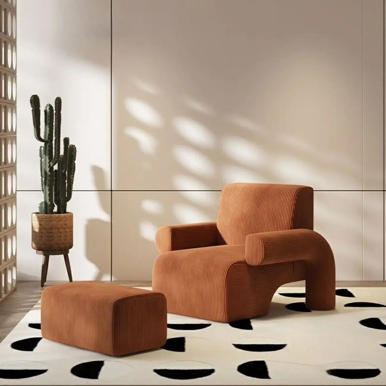 Traditional Fabric Accent Armchair with Cushion for Living Room Image - 4