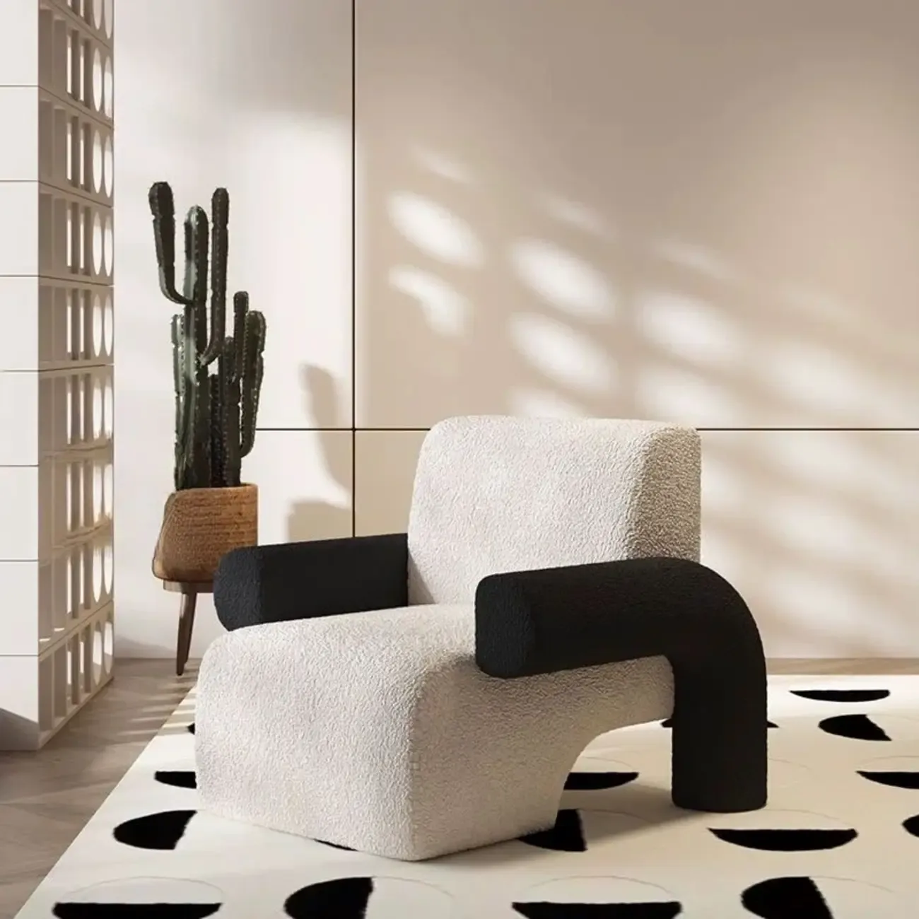 Traditional Fabric Accent Armchair with Cushion for Living Room Image - 7