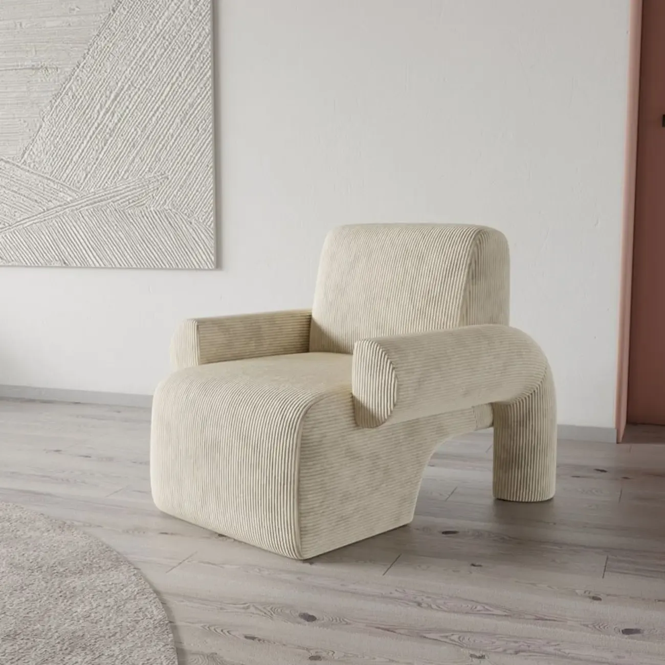 Traditional Fabric Accent Armchair with Cushion for Living Room Image - 10