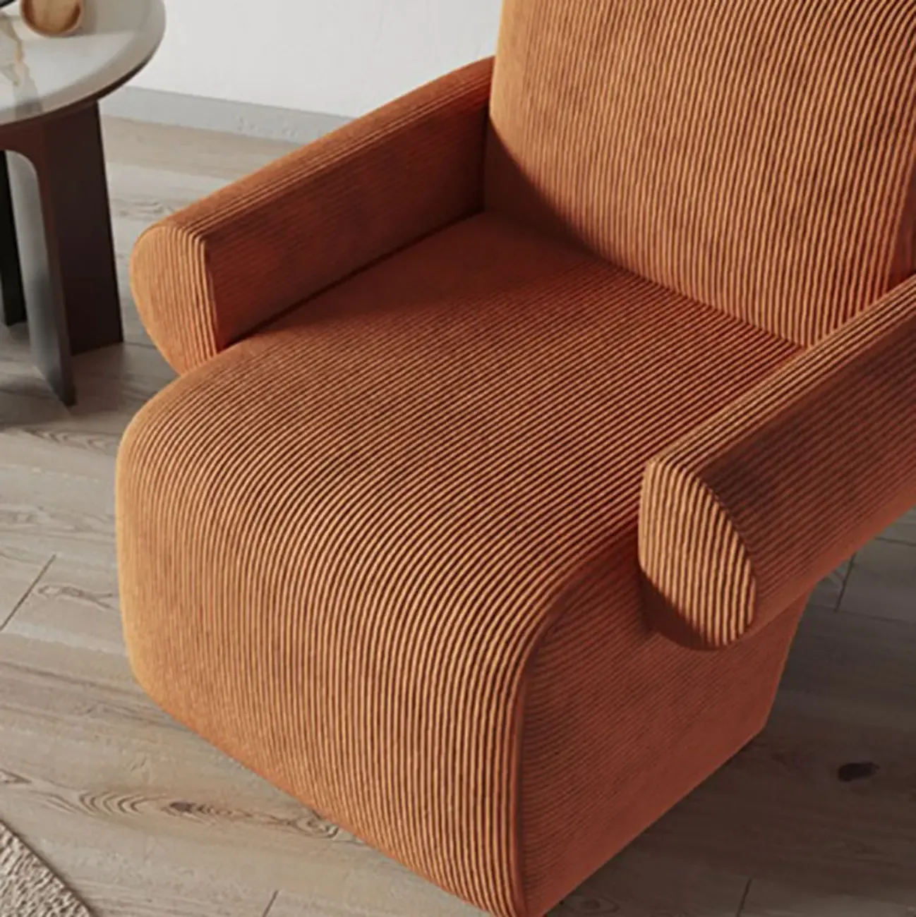 Traditional Fabric Accent Armchair with Cushion for Living Room Image - 11