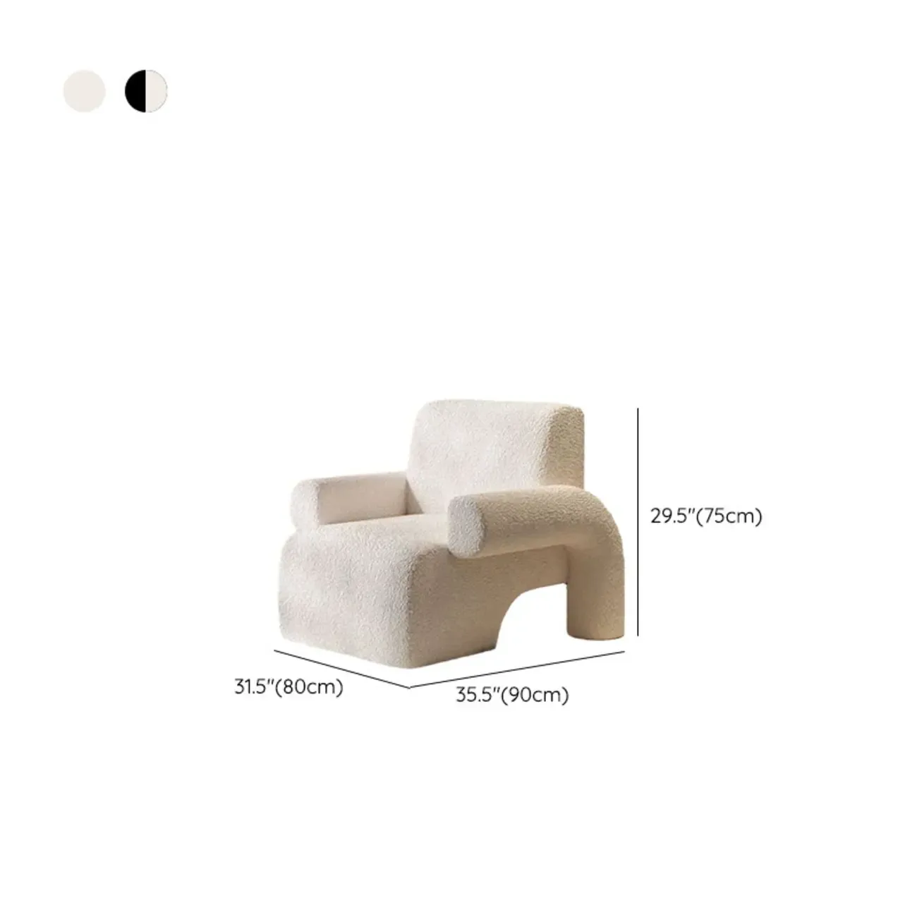 Traditional Fabric Accent Armchair with Cushion for Living Room Image - 14