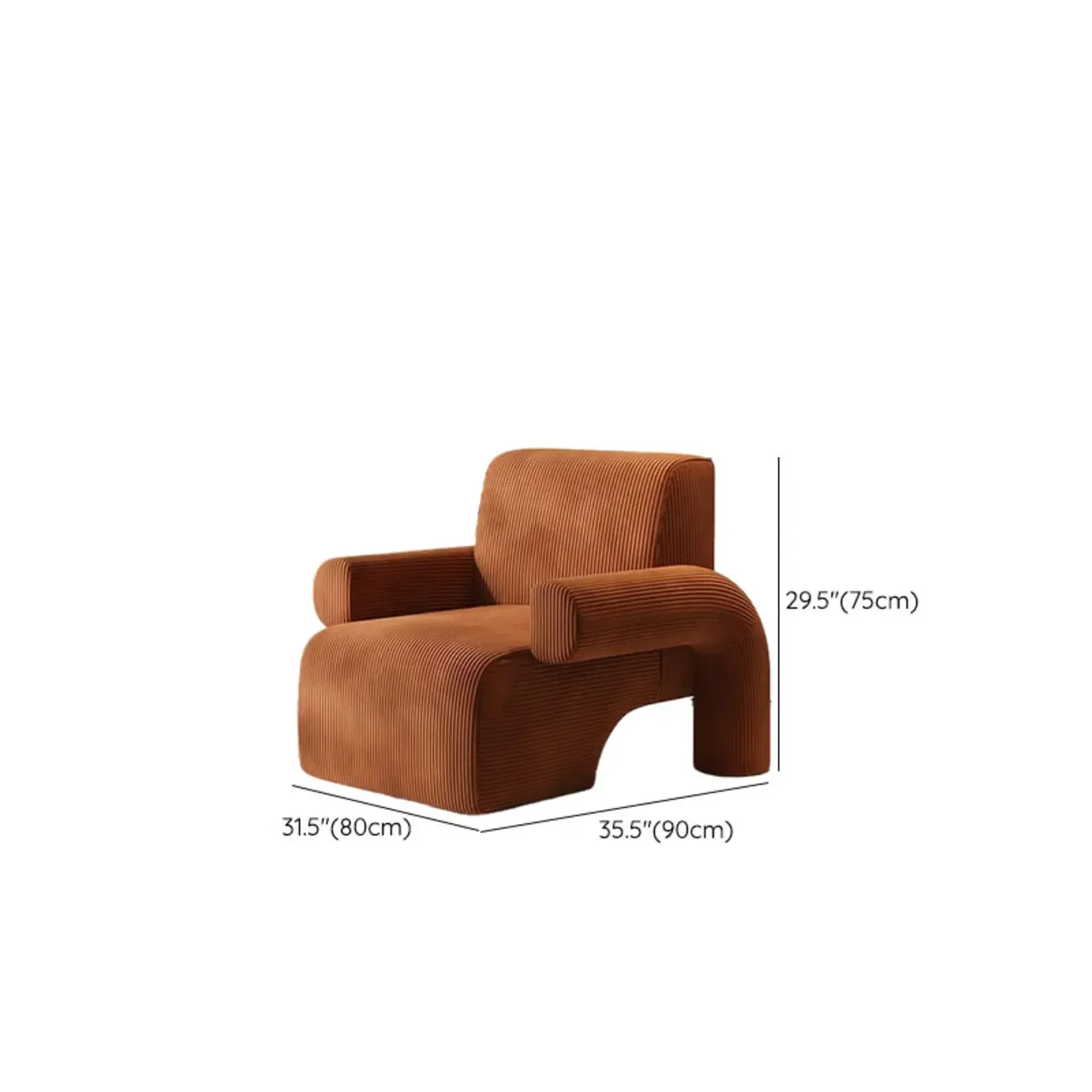 Traditional Fabric Accent Armchair with Cushion for Living Room Image - 15