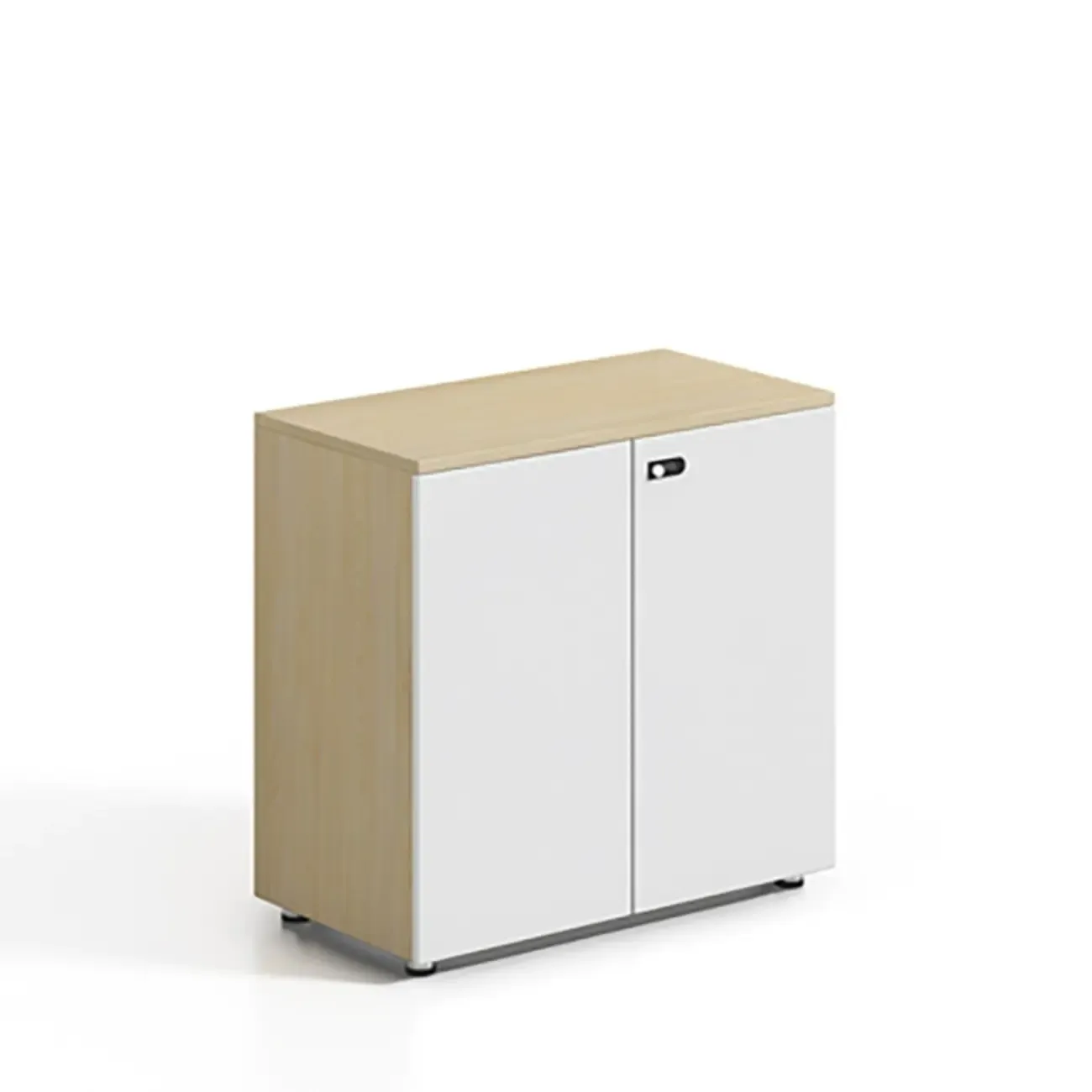 Minimalist Wooden Lockable Filing Cabinets with Legs for Office Image - 3