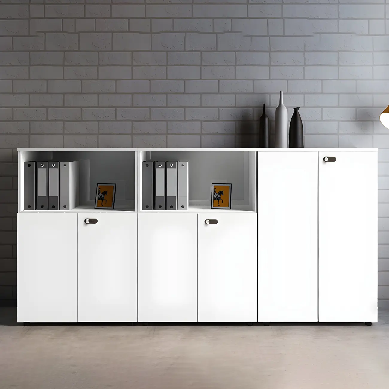 Minimalist Wooden Lockable Filing Cabinets with Legs for Office Image - 1 | homeyfad