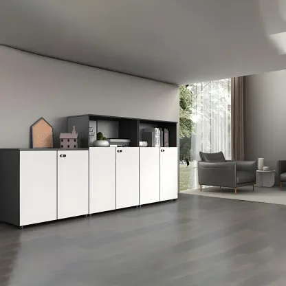 Minimalist Wooden Lockable Filing Cabinets with Legs for Office Image - 6