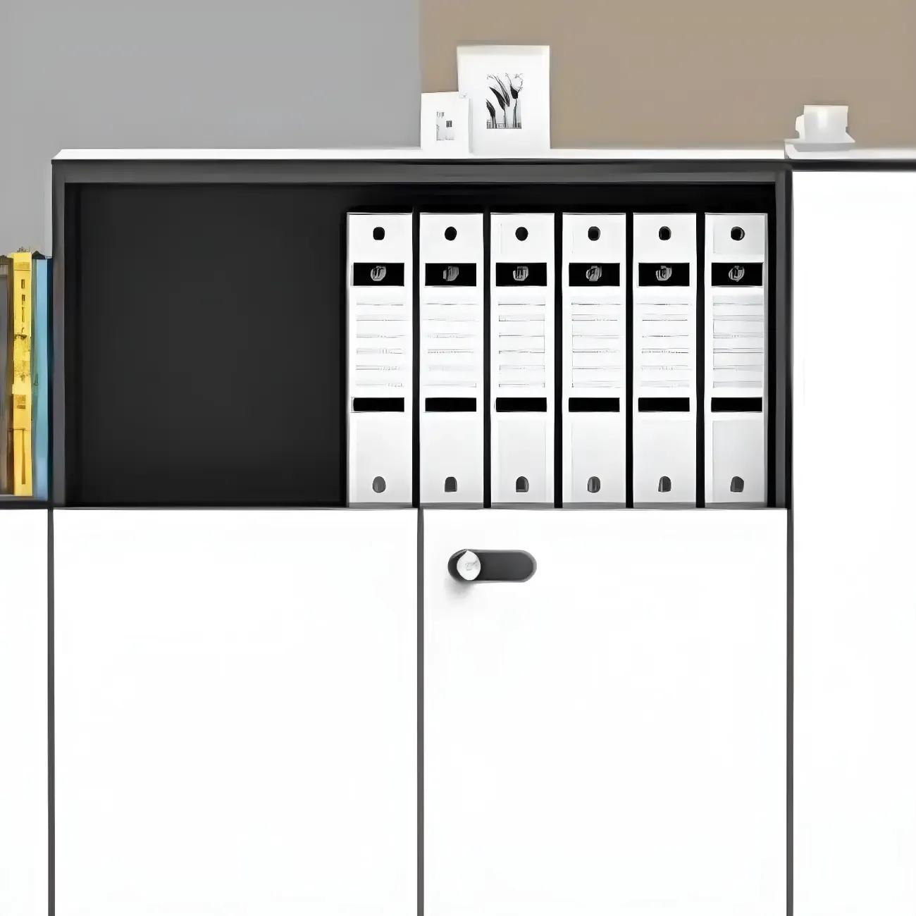 Minimalist Wooden Lockable Filing Cabinets with Legs for Office Image - 18