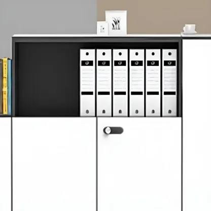 Minimalist Wooden Lockable Filing Cabinets with Legs for Office Image - 18