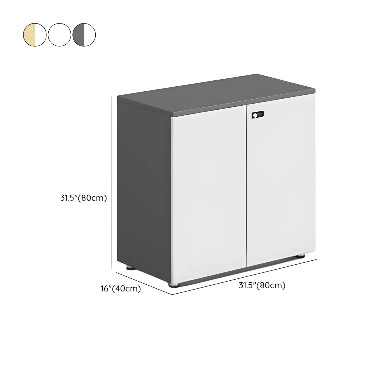Minimalist Wooden Lockable Filing Cabinets with Legs for Office #size
