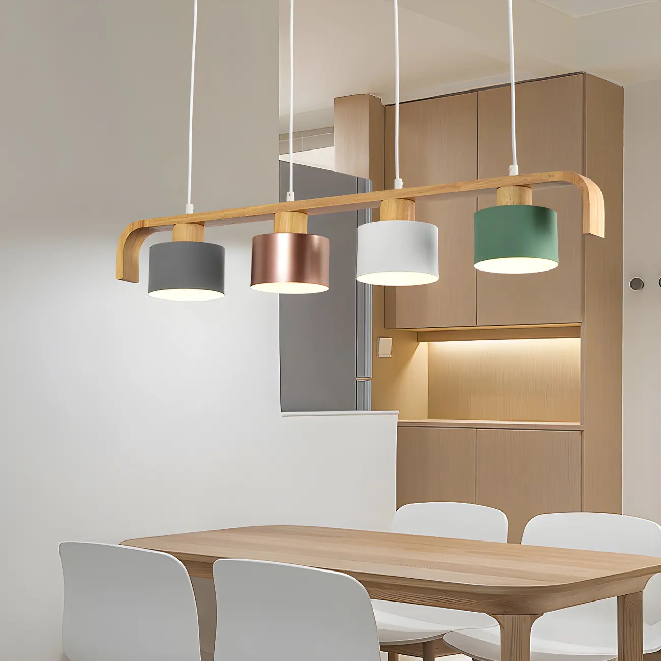 Colorful Modern Drum Island Pendant Light Image - 1 | homeyfad