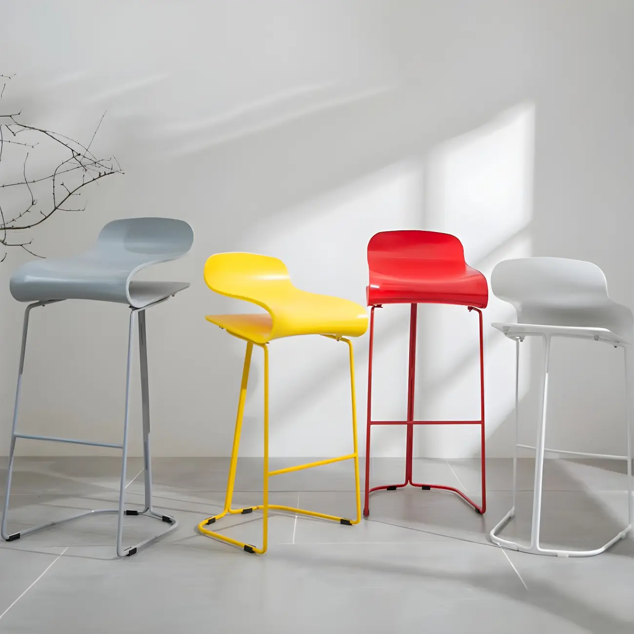 Acrylic Sleek Durable Backless Counter Height Bar Stool Image - 1 | homeyfad