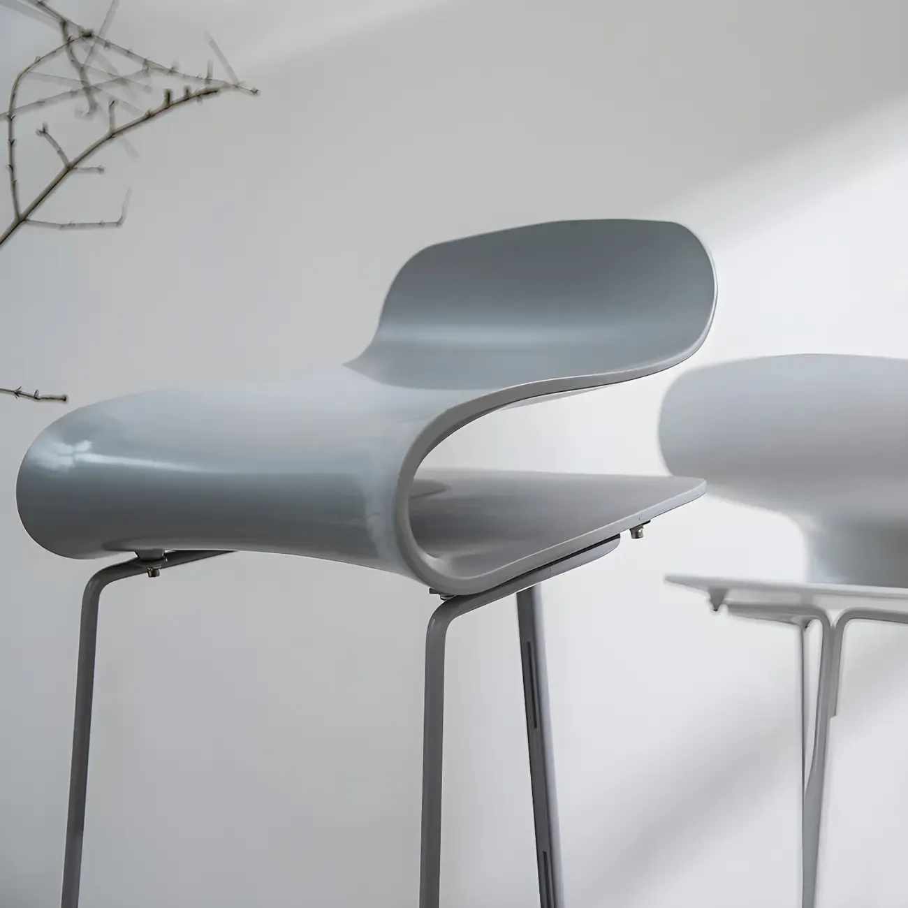 Acrylic Sleek Durable Backless Counter Height Bar Stool Image - 12