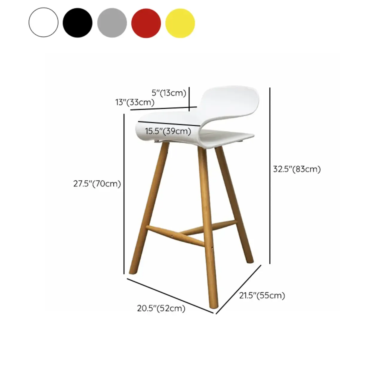 Acrylic Sleek Durable Backless Counter Height Bar Stool Image - 34