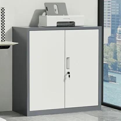 Durable White Metal Filing Cabinet with Lock for Office Use Image - 4