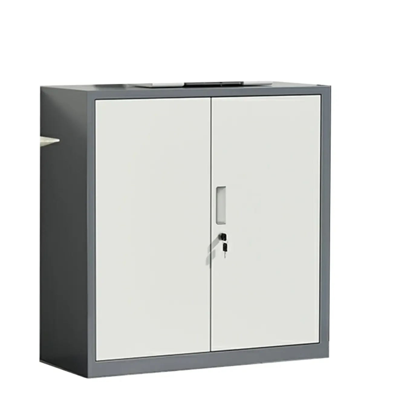 Durable White Metal Filing Cabinet with Lock for Office Use Image - 9