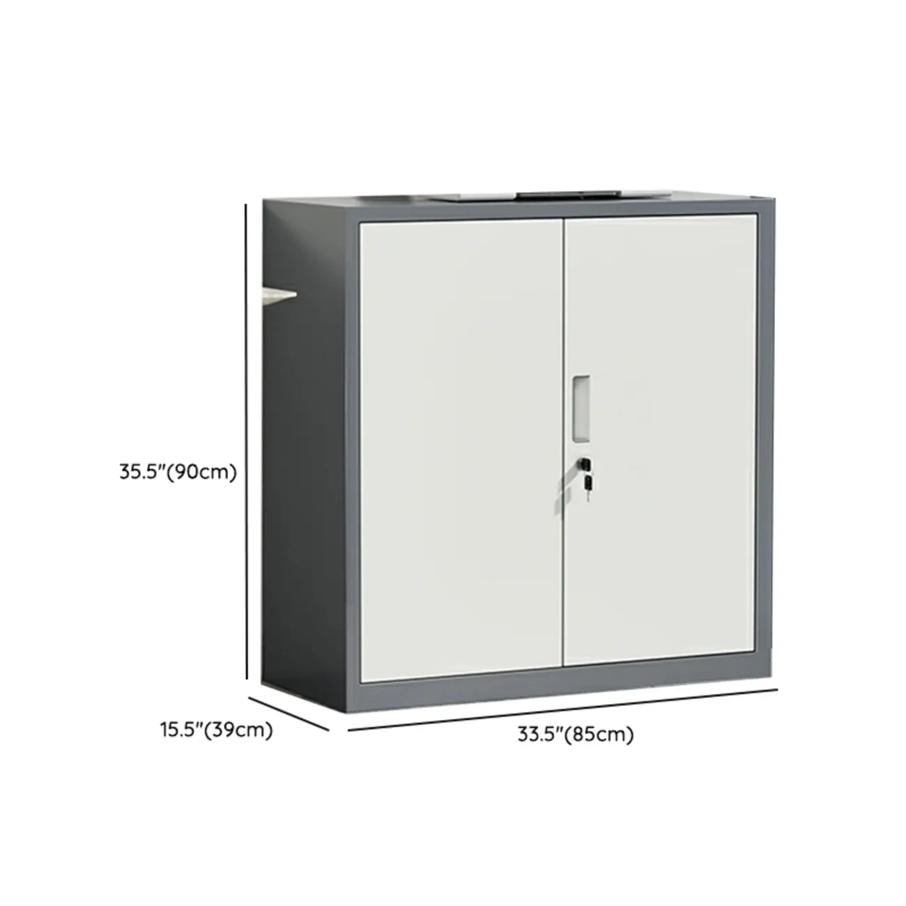 Durable White Metal Filing Cabinet with Lock for Office Use #size | homeyfad