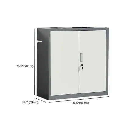 Durable White Metal Filing Cabinet with Lock for Office Use #size