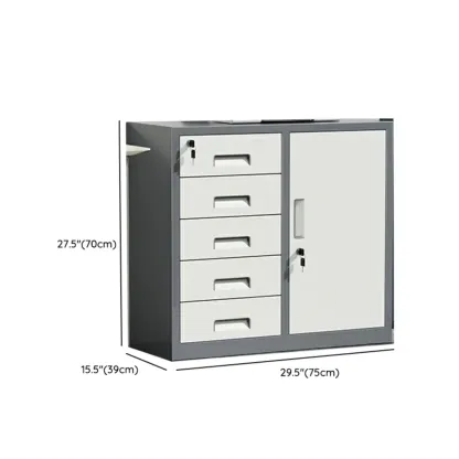 Durable White Metal Filing Cabinet with Lock for Office Use Image - 20