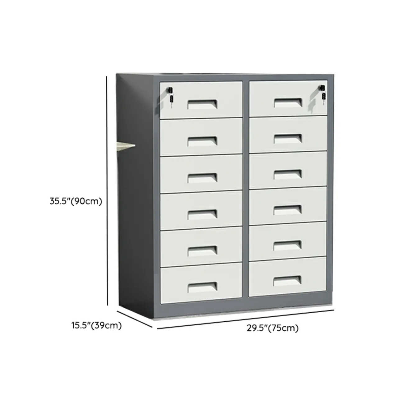 Durable White Metal Filing Cabinet with Lock for Office Use Image - 22 | homeyfad