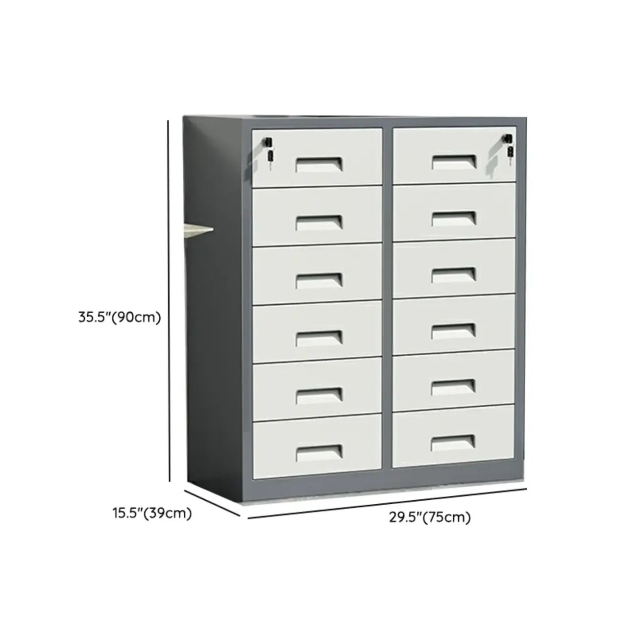 Durable White Metal Filing Cabinet with Lock for Office Use Image - 22