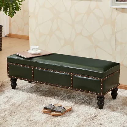 22"H Faux Leather Upholstered Bedroom Bench with Storage Image - 4