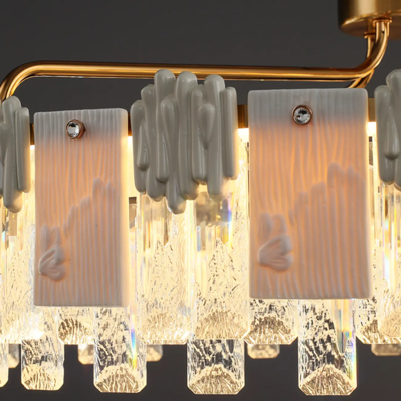 Gold Crystal Round Glass Modern Crystal Chandelier Image - 5 | homeyfad