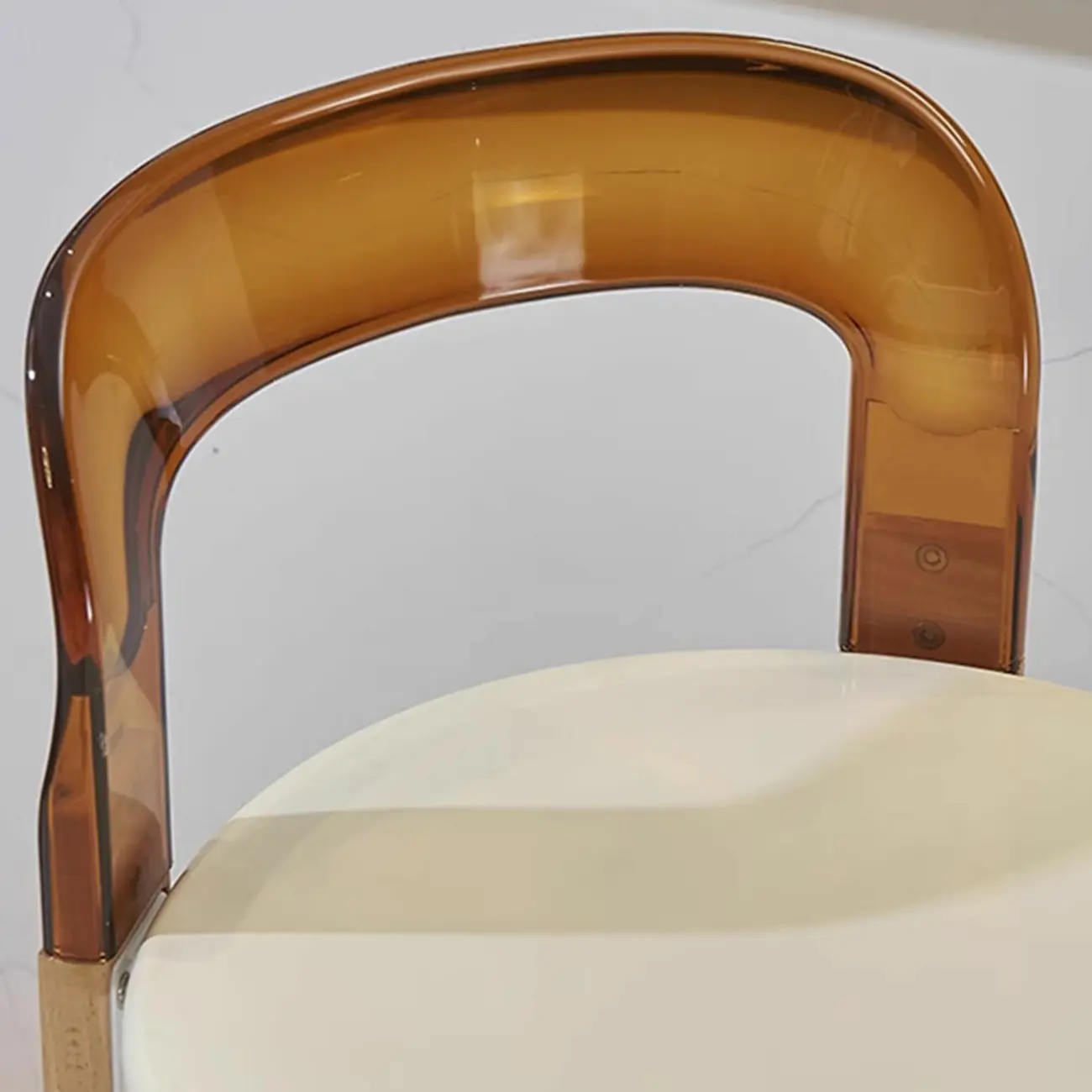 Functional Acrylic Seat Wood Base Bar Stools with Back Image - 24 | homeyfad