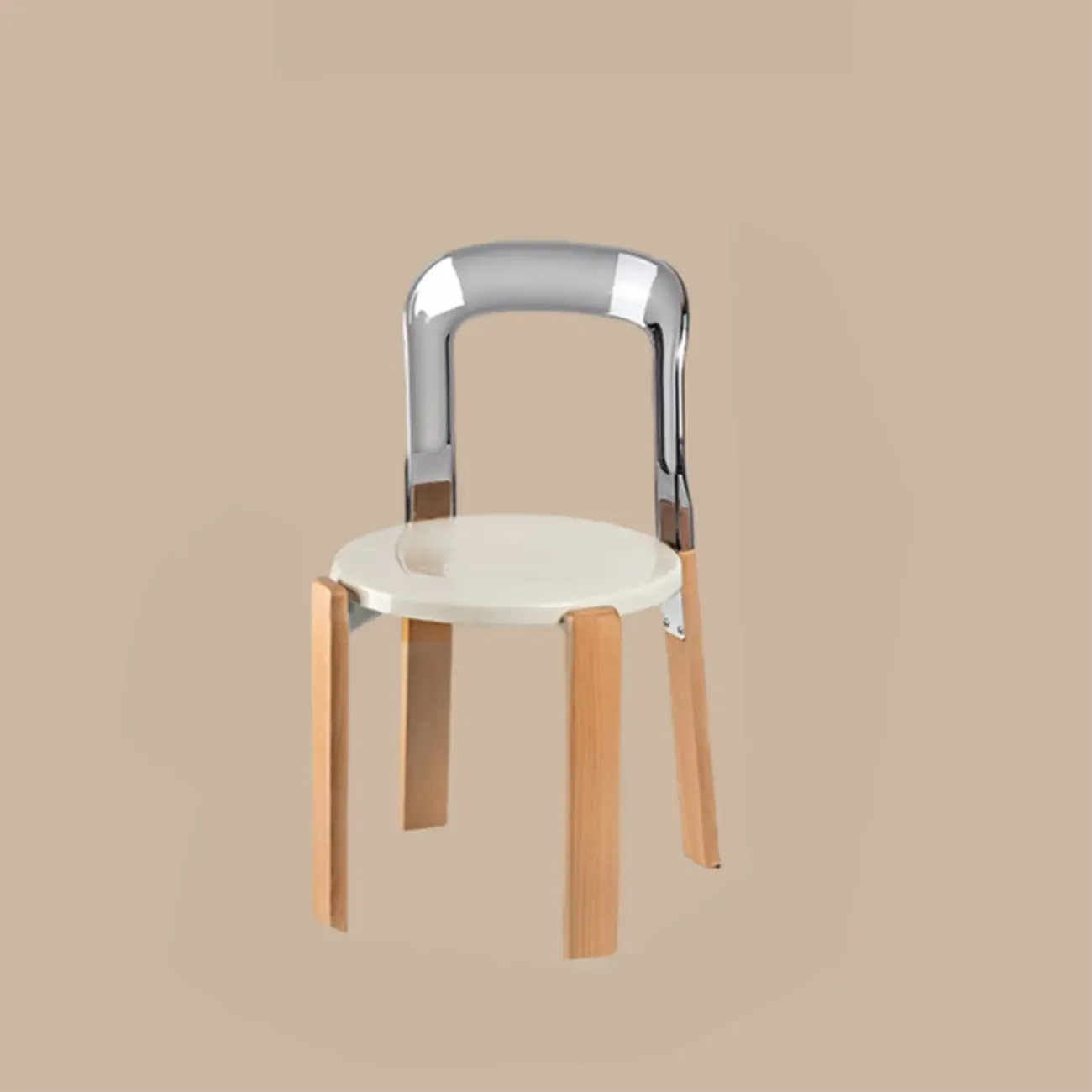 Functional Acrylic Seat Wood Base Bar Stools with Back Image - 12