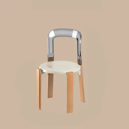 Functional Acrylic Seat Wood Base Bar Stools with Back Image - 12