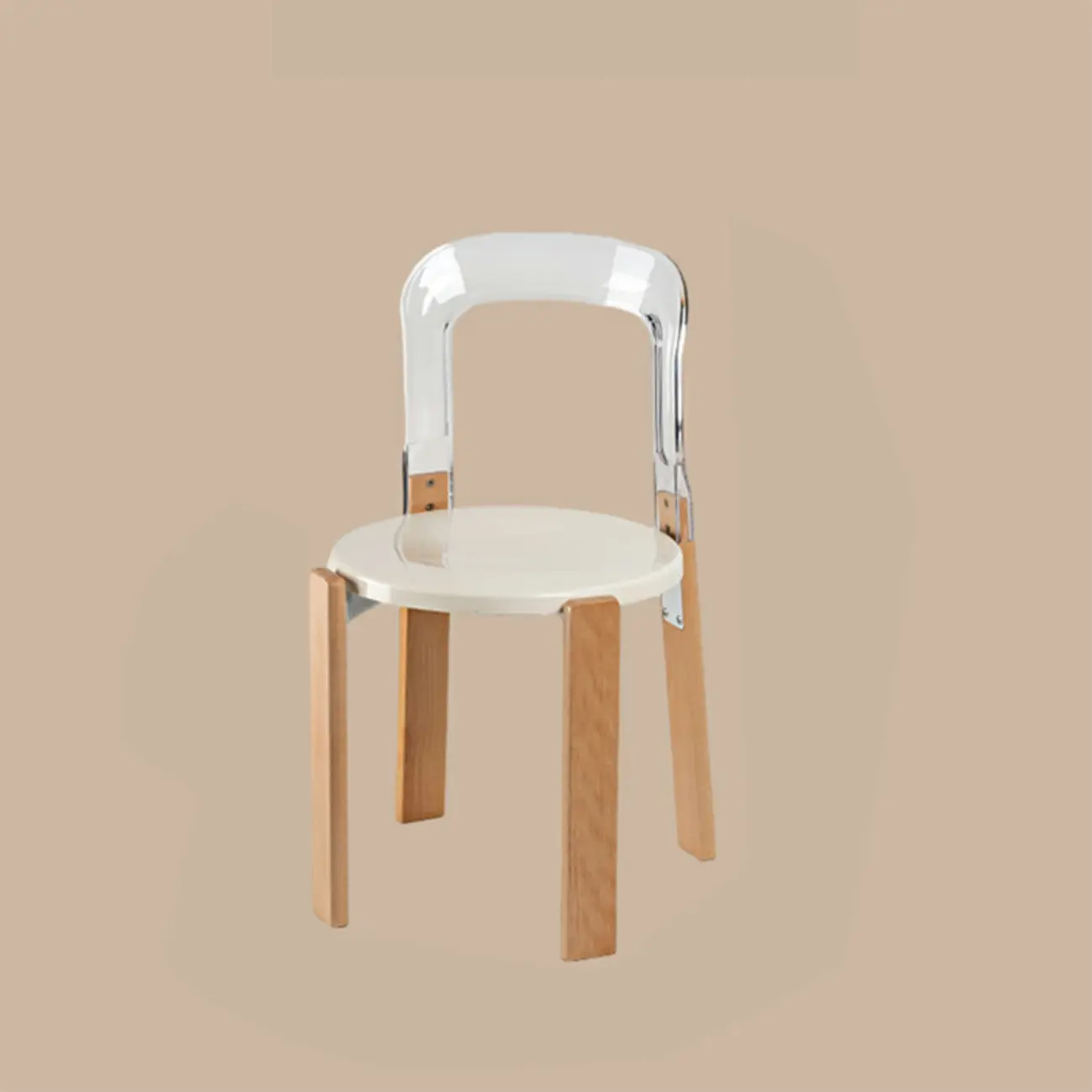 Functional Acrylic Seat Wood Base Bar Stools with Back Image - 14 | homeyfad