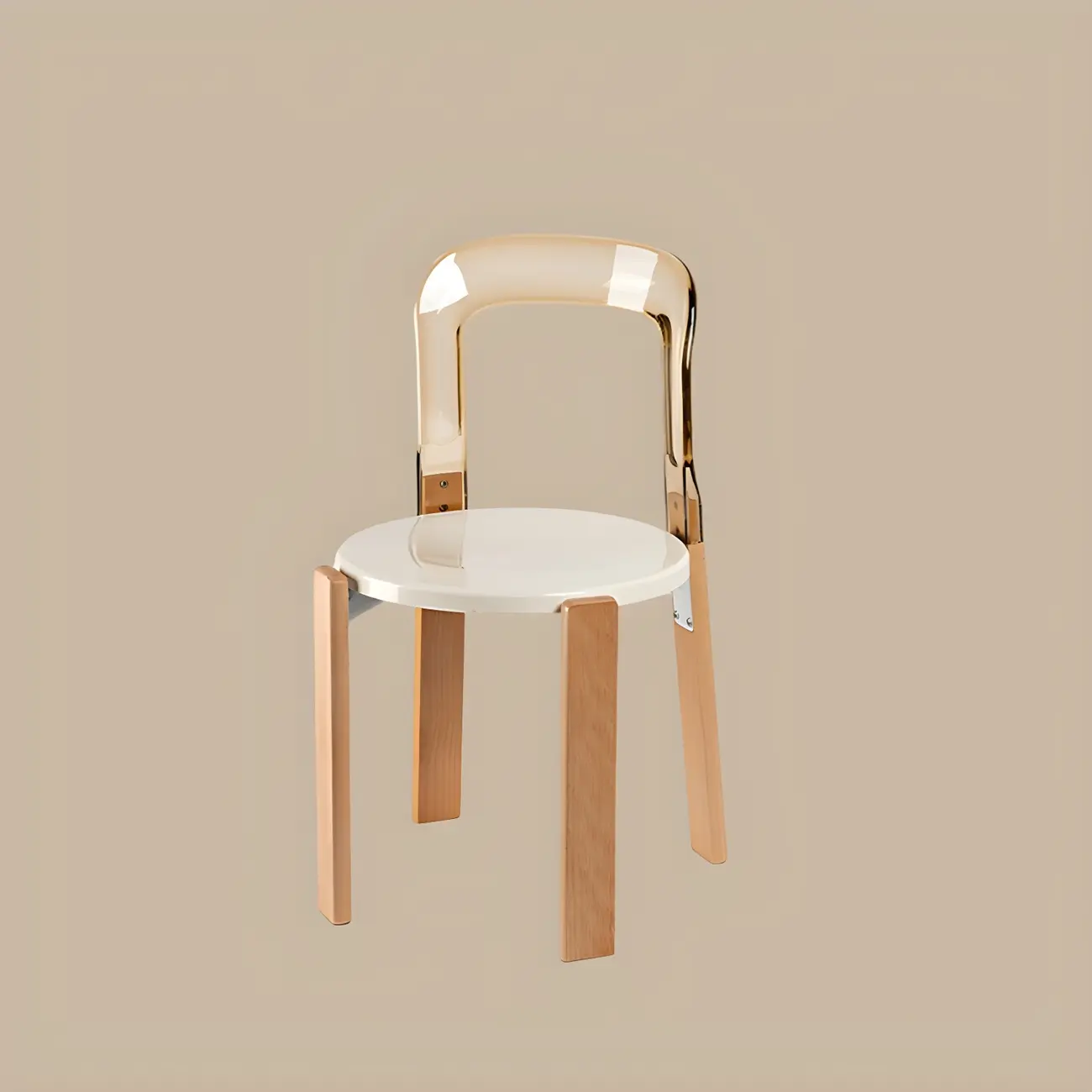 Functional Acrylic Seat Wood Base Bar Stools with Back Image - 16 | homeyfad