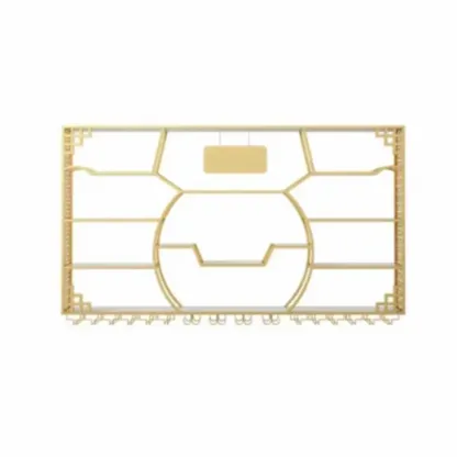 Multi-Shelf Gold Metal Wall-Mounted Wine & Glass Rack Image - 8