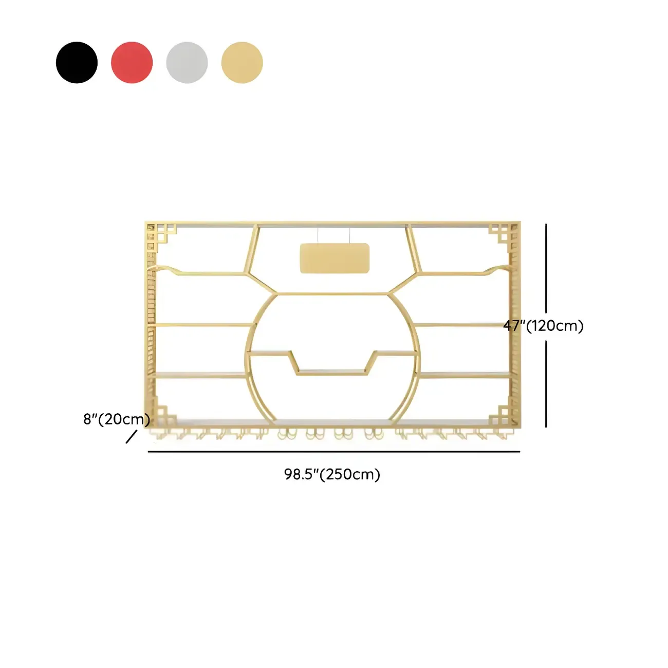 Multi-Shelf Gold Metal Wall-Mounted Wine & Glass Rack Image - 21