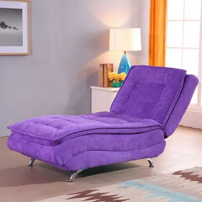Traditional Adjustable Faux Leather Chaise Lounge for LivingRoom Image - 8