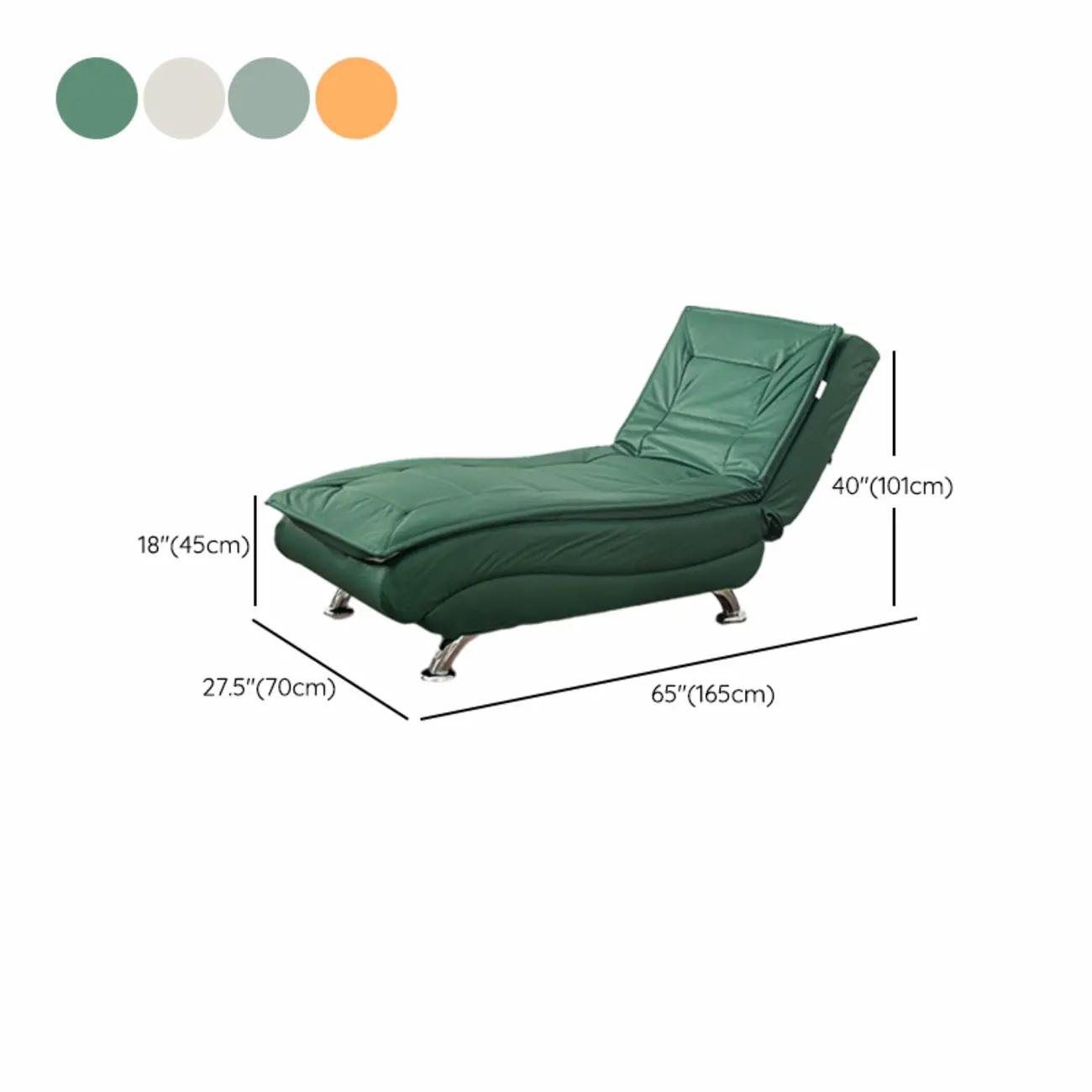 Traditional Adjustable Faux Leather Chaise Lounge for LivingRoom Image - 19 | homeyfad