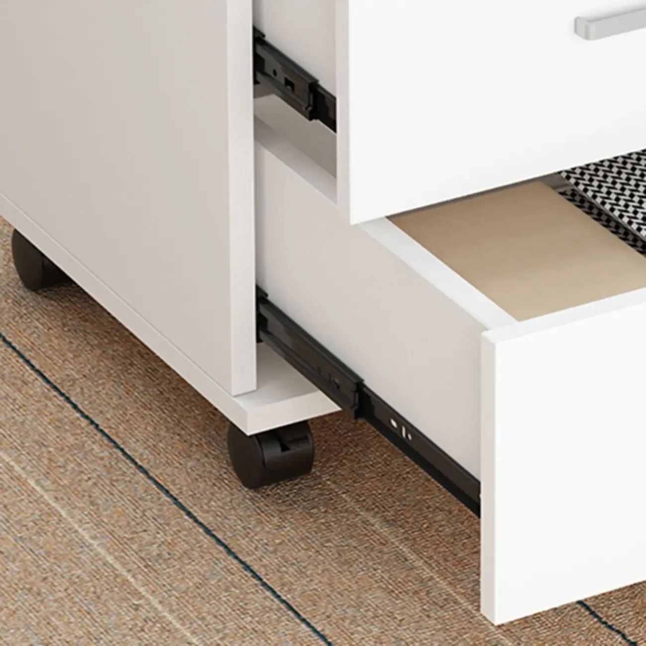 Stylish Wooden Mobile Lockable Filing Cabinet with Casters Image - 15